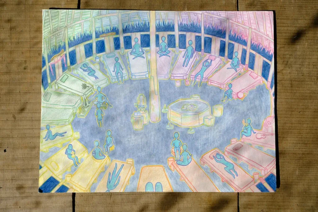 ayahuasca ceremonia maloka ilustracja